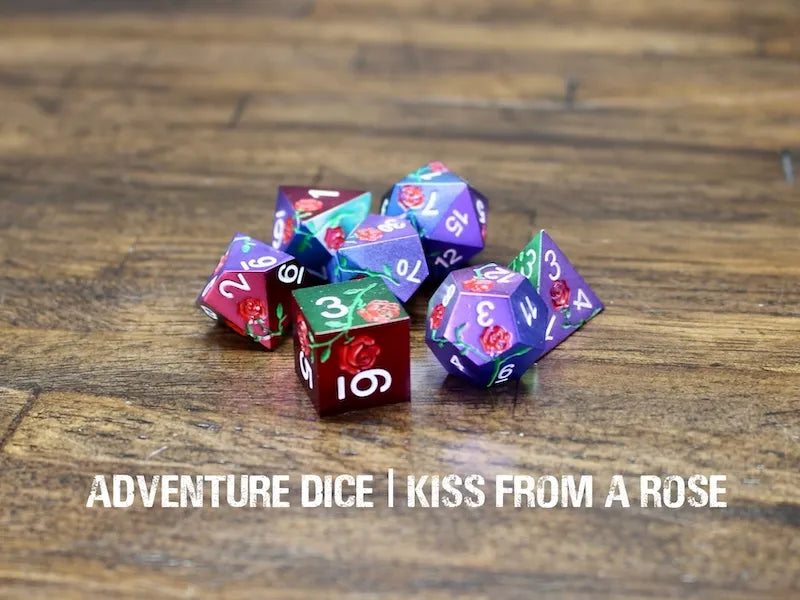 Adventure Dice Kiss From a Rose premium dice set Dice & Counters Adventure Dice | Red Claw Gaming