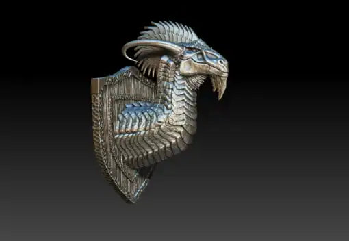 Kayrith The Kind Electrum Dragon Bust 3D Printed Miniature Primed Magnetic Back 28mm Unpainted Mini Noble Dwarf | Red Claw Gaming