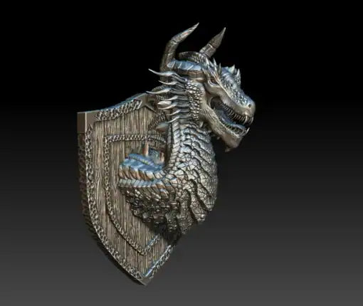 Rhageos The Powerful One Fire Dragon Bust 3D Printed Miniature Primed Magnetic Back 28mm Unpainted Mini Noble Dwarf | Red Claw Gaming