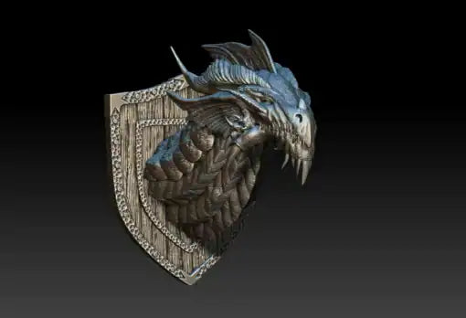Menath The Titan Earth Dragon Bust 3D Printed Miniature Primed Magnetic Back 28mm Unpainted Mini Noble Dwarf | Red Claw Gaming