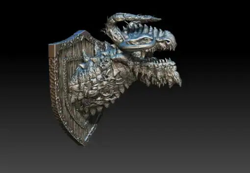 Galzara The Gentle Silver Dragon Bust 3D Printed Miniature Primed Magnetic Back 28mm Unpainted Mini Noble Dwarf | Red Claw Gaming