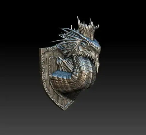 Garuka The Grey Dragon Bust 3D Printed Miniature Primed Magnetic Back 28mm Unpainted Mini Noble Dwarf | Red Claw Gaming