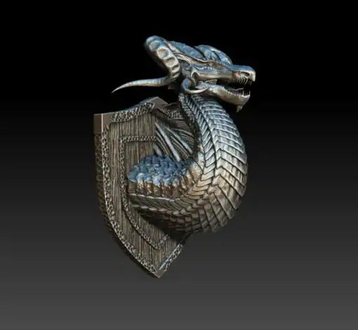 Mirsoth The Chaos Black Dragon Bust 3D Printed Miniature Primed Magnetic Back 28mm Unpainted Mini Noble Dwarf | Red Claw Gaming