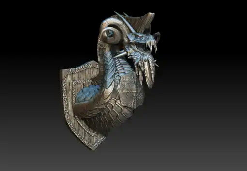 Mireleth The Redeemer Mithril Dragon Bust 3D Printed Miniature Primed Magnetic Back 28mm Unpainted Mini Noble Dwarf | Red Claw Gaming