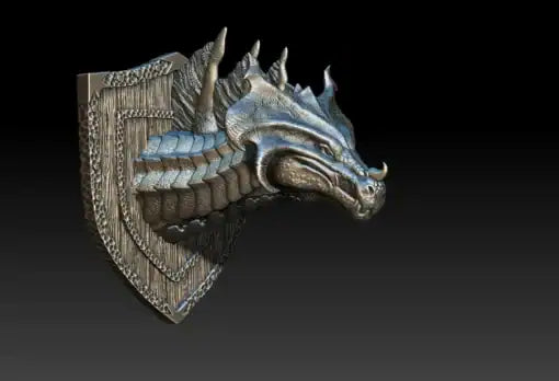Nalleth The Rabit Slayer Brass Dragon Bust 3D Printed Miniature Primed Magnetic Back 28mm Unpainted Mini Noble Dwarf | Red Claw Gaming