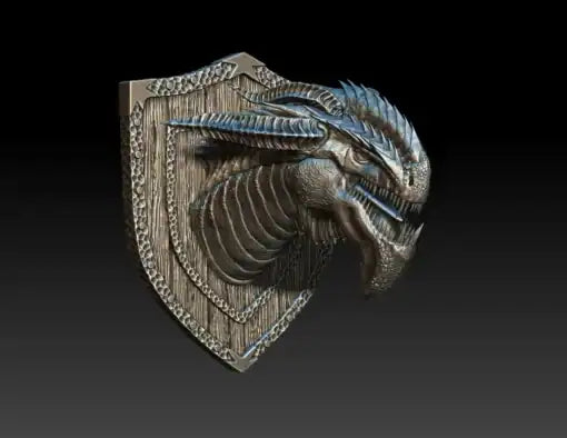 Wildmelt The Black Dragon Bust 3D Printed Miniature Primed Magnetic Back 28mm Unpainted Mini Noble Dwarf | Red Claw Gaming