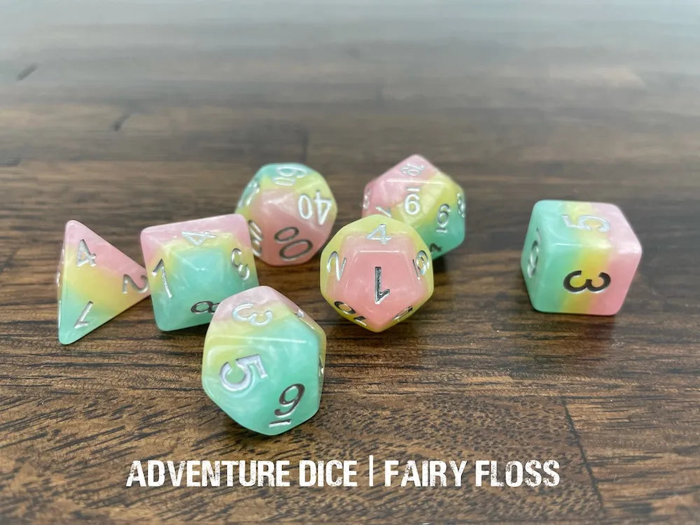 Adventure Dice Fairy Floss Dice Set Dice & Counters Adventure Dice | Red Claw Gaming