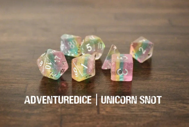 Adventure Dice Unicorn Snot Dice Set Dice & Counters Adventure Dice | Red Claw Gaming