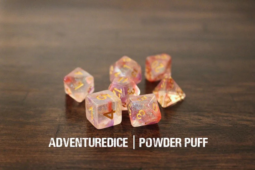 Adventure Dice Powder Puff Dice Set Dice & Counters Adventure Dice | Red Claw Gaming