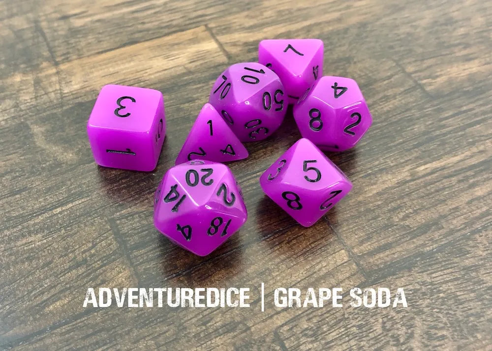 Adventure Dice Grape Soda Dice Set Dice & Counters Adventure Dice | Red Claw Gaming