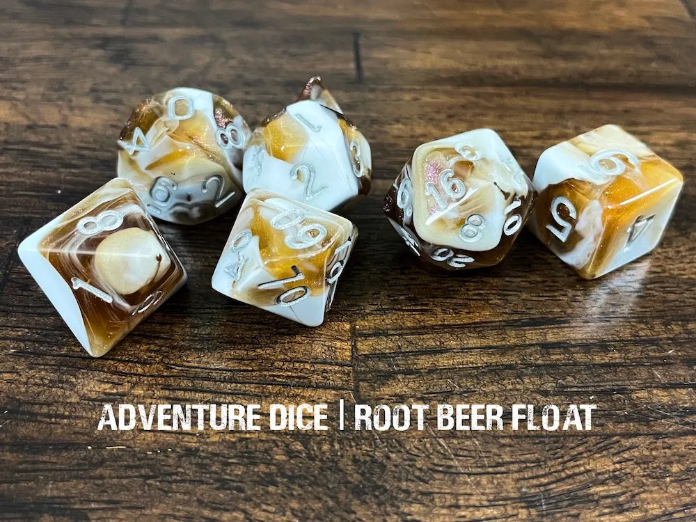 Adventure Dice Root Beer Float Dice Set Dice & Counters Adventure Dice | Red Claw Gaming