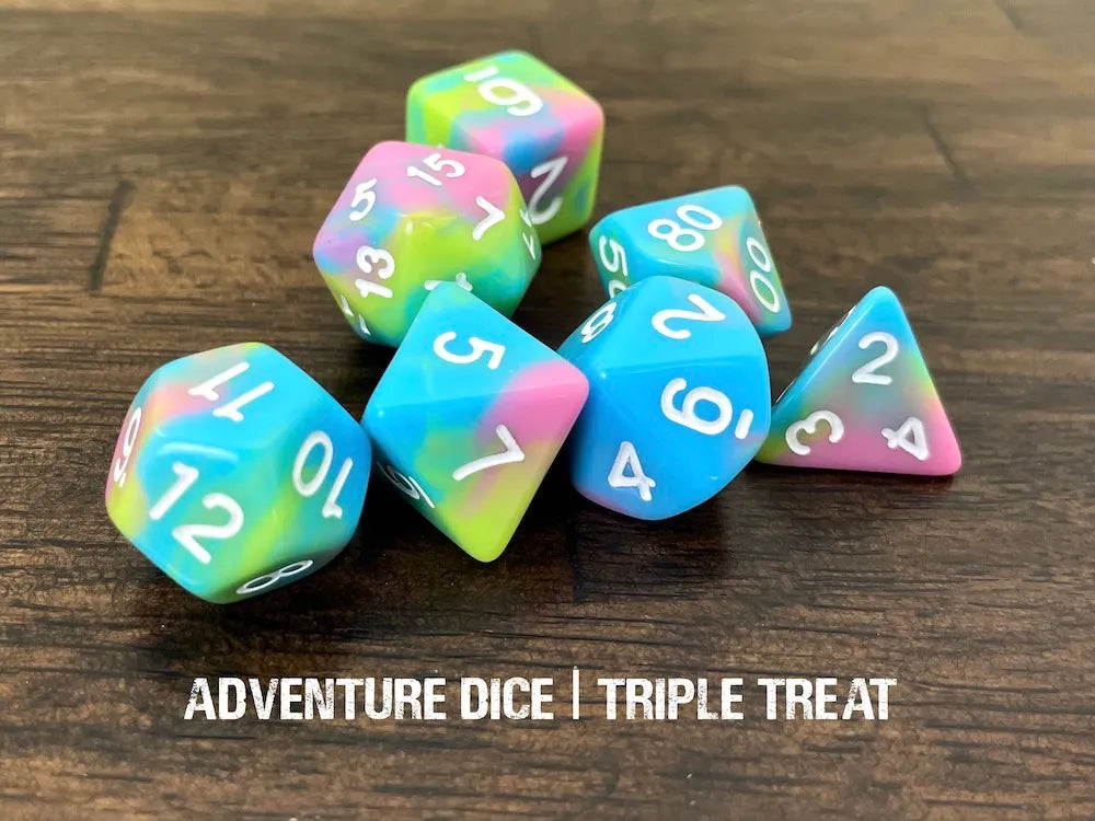 Adventure Dice Triple Treat Dice Set Dice & Counters Adventure Dice | Red Claw Gaming