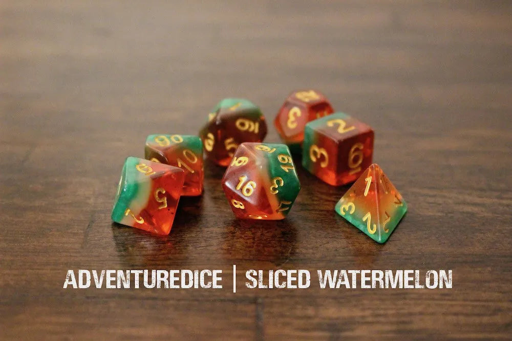Adventure Dice Sliced Watermelon Dice Set Dice & Counters Adventure Dice | Red Claw Gaming
