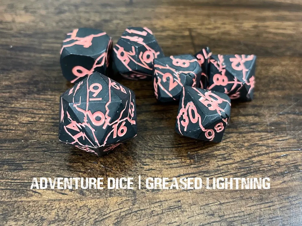 Adventure Dice Greased Lightning | Red Claw Gaming