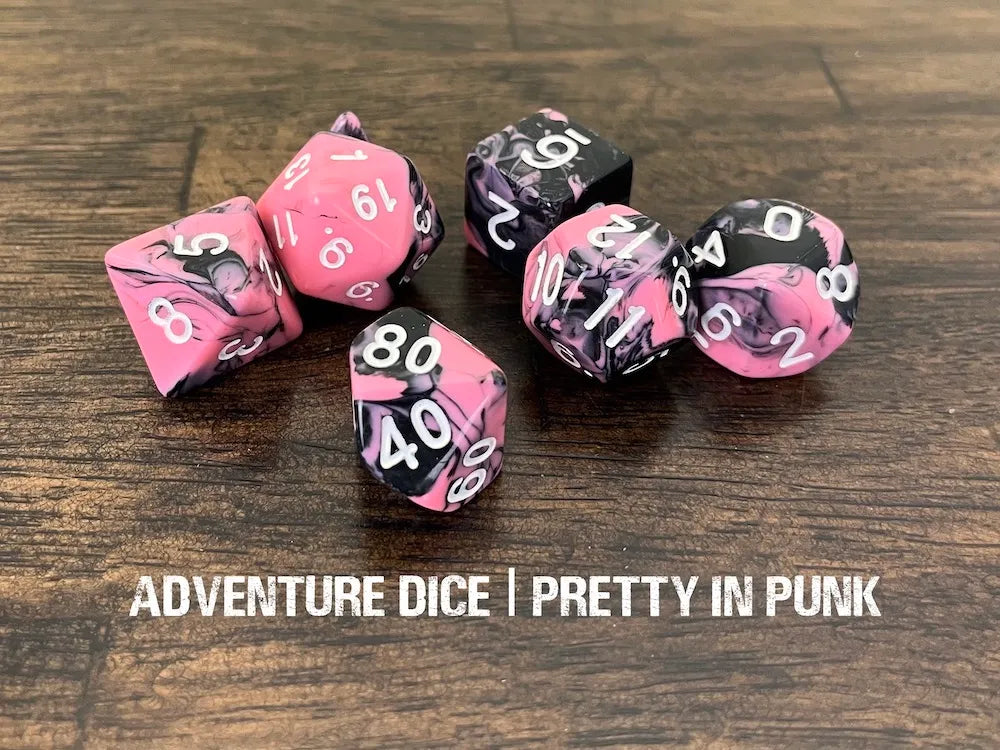 Adventure Dice Pretty In Punk Dice Set Dice & Counters Adventure Dice | Red Claw Gaming