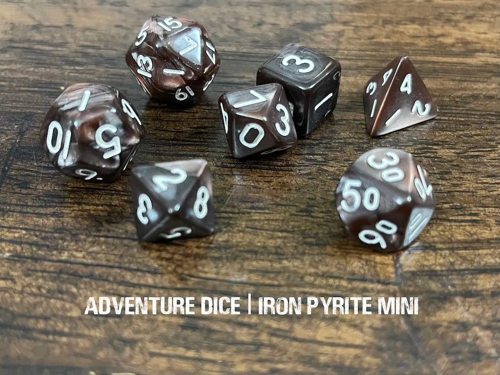 Adventure Dice Iron Pyrite mini dice set Dice & Counters Adventure Dice | Red Claw Gaming