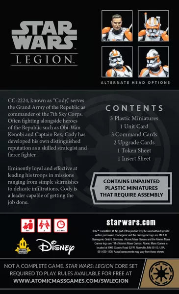 Star Wars Legion Clone Commander Cody Expansion Star Wars: Legion Fantasy Flight Games    | Red Claw Gaming