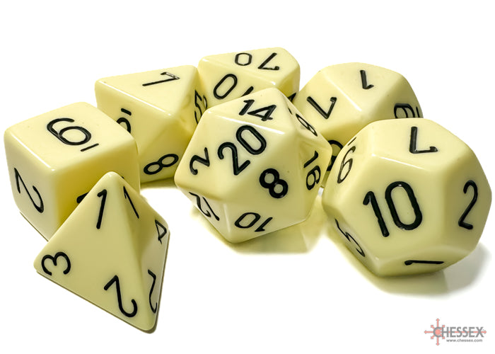 Opaque Pastel Yellow/Black 7-Die Set Dice Chessex    | Red Claw Gaming