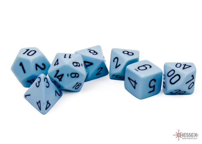 Opaque Pastel Blue/Black 7-Die Set Dice Chessex    | Red Claw Gaming
