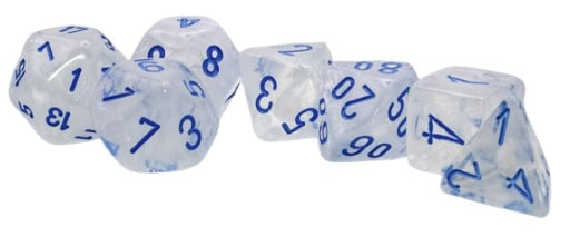 BOREALIS 7-DIE SET MEGA-HEDRAL ICICLE/LIGHT BLUE LUMINARY Dice Chessex    | Red Claw Gaming