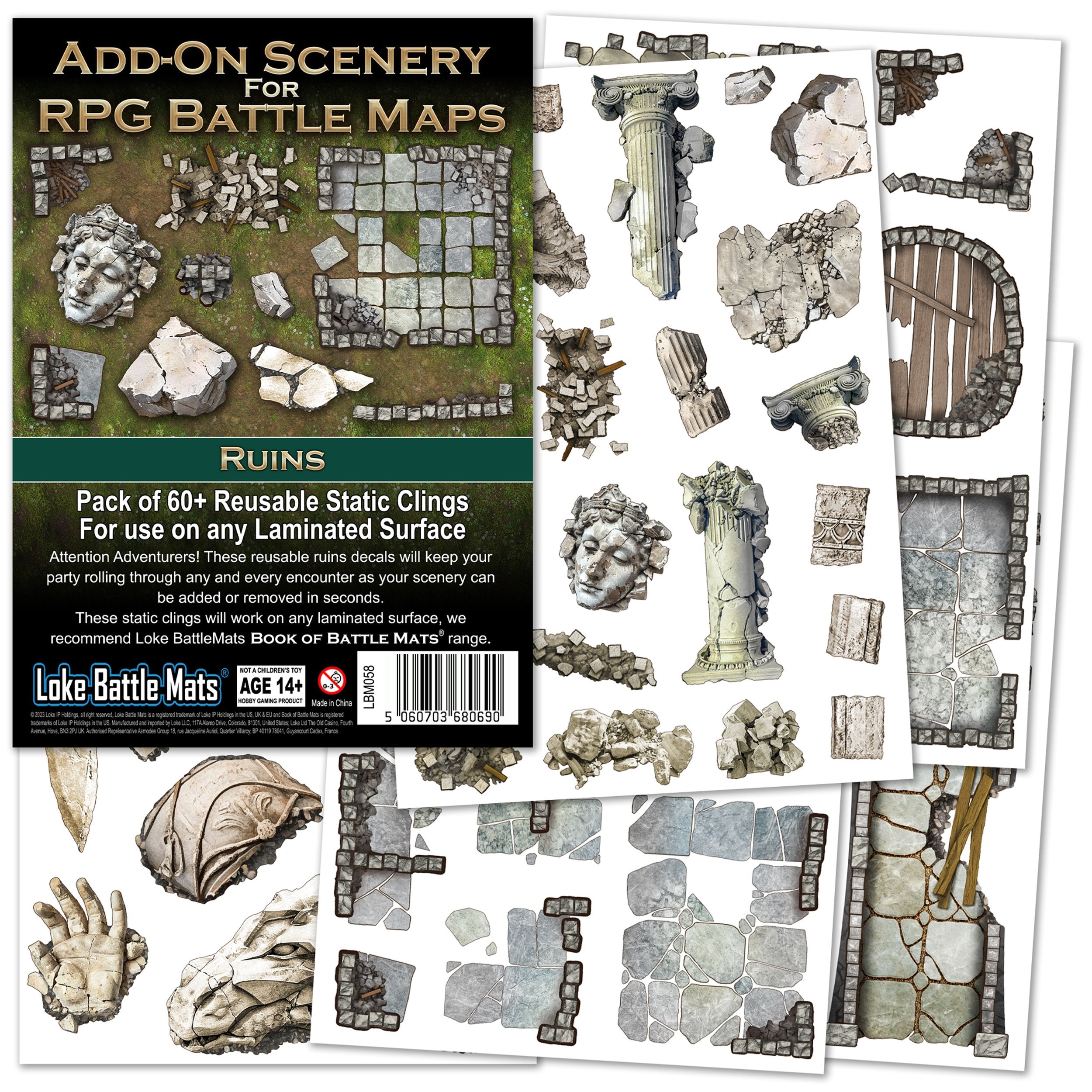 ADD ON SCENERY FOR RPG MAPS RUINS Role Playing Universal DIstribution | Red Claw Gaming