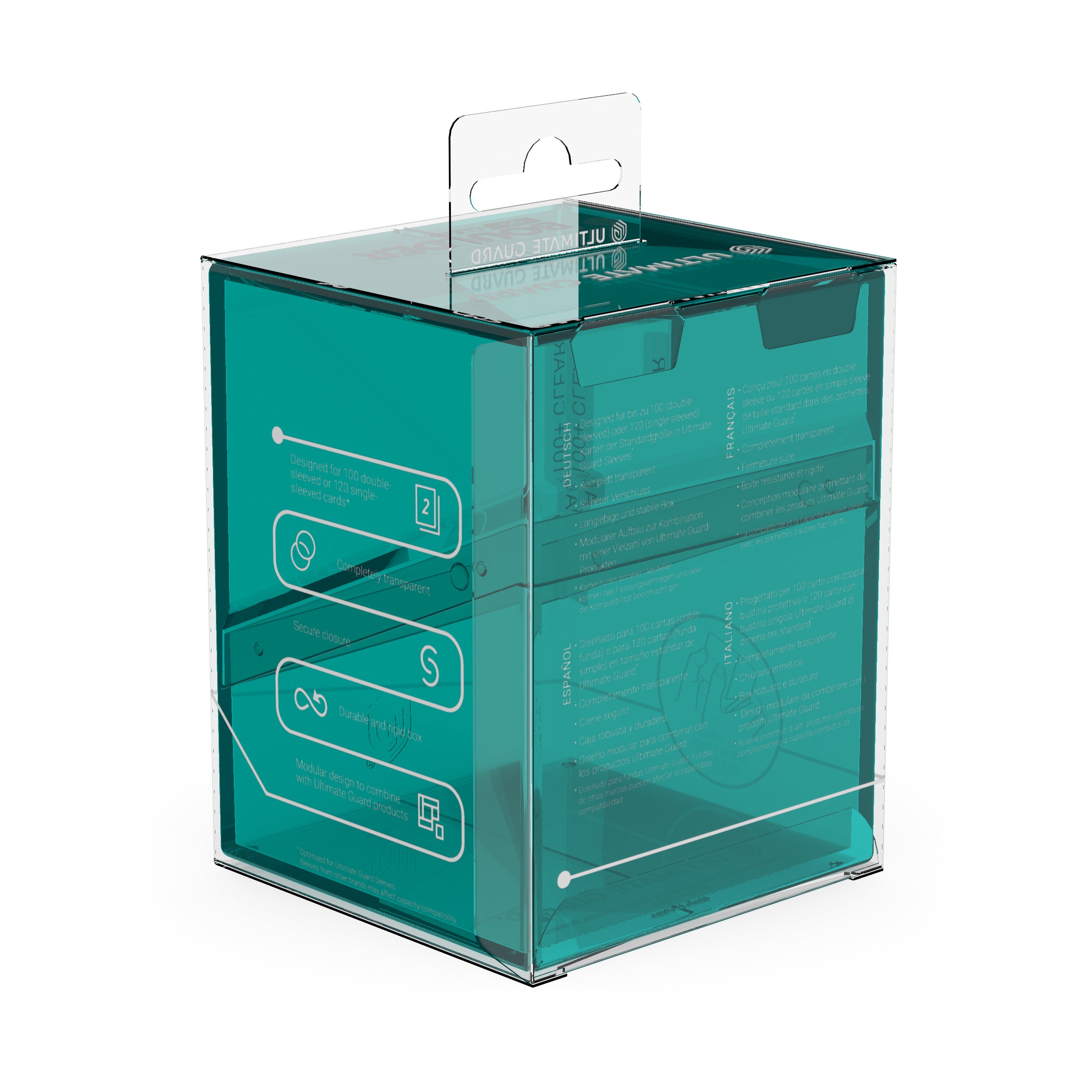 UG DECK CASE BOULDER 100+ CLEAR MALACHITE Deck Box Ultimate Guard | Red Claw Gaming