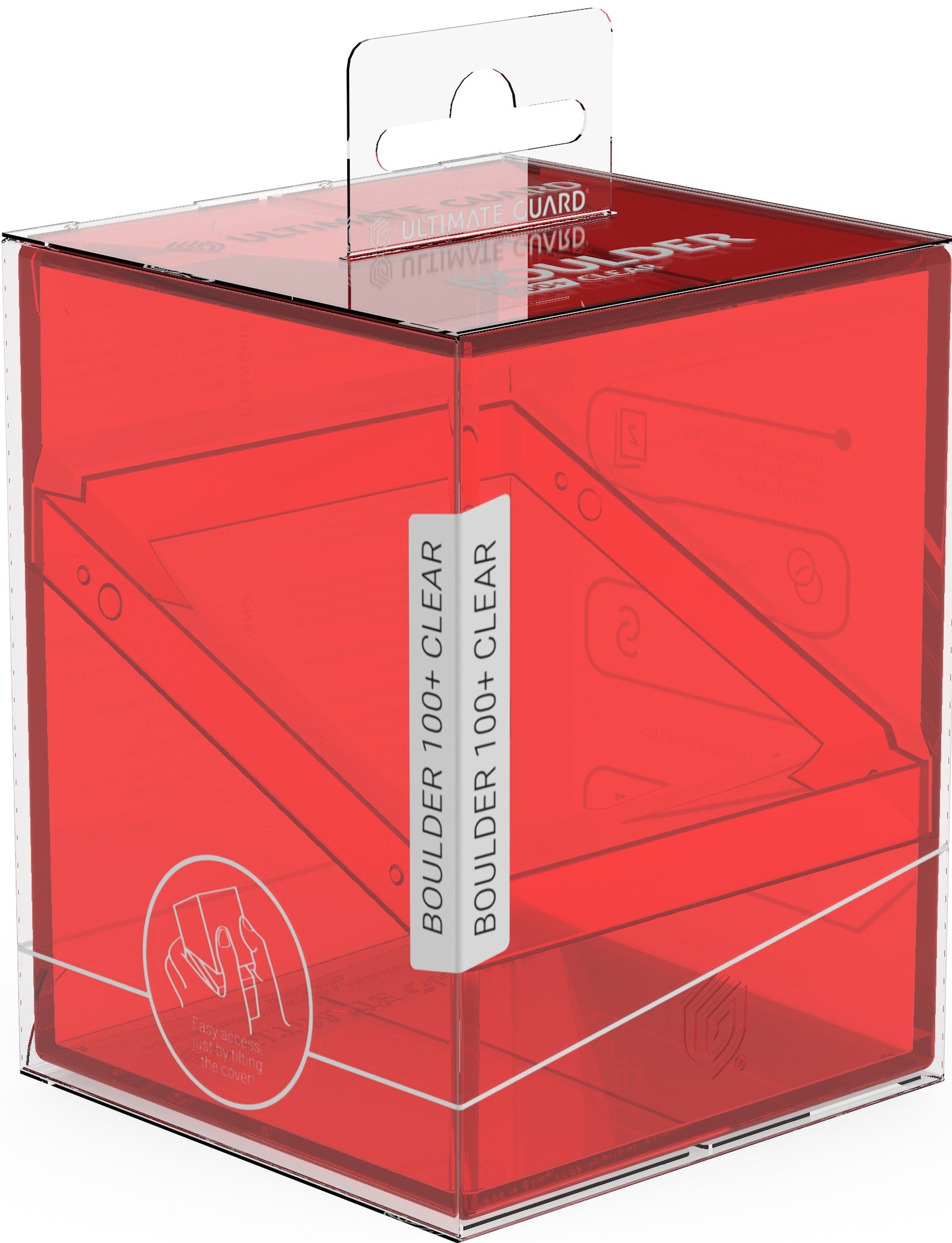 UG DECK CASE BOULDER 100+ CLEAR RUBY Deck Box Ultimate Guard | Red Claw Gaming