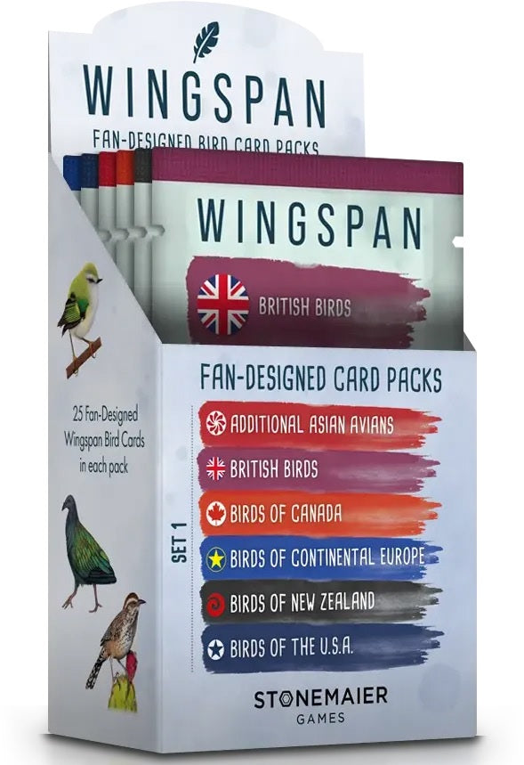 Wingspan Fan-Designed Bird Card Packs (set of 6) | Red Claw Gaming