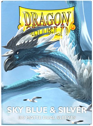 DRAGON SHIELD SLEEVES DUAL MATTE SKY BLUE AND SILVER 100CT Dragon Shield Dragon Shield | Red Claw Gaming