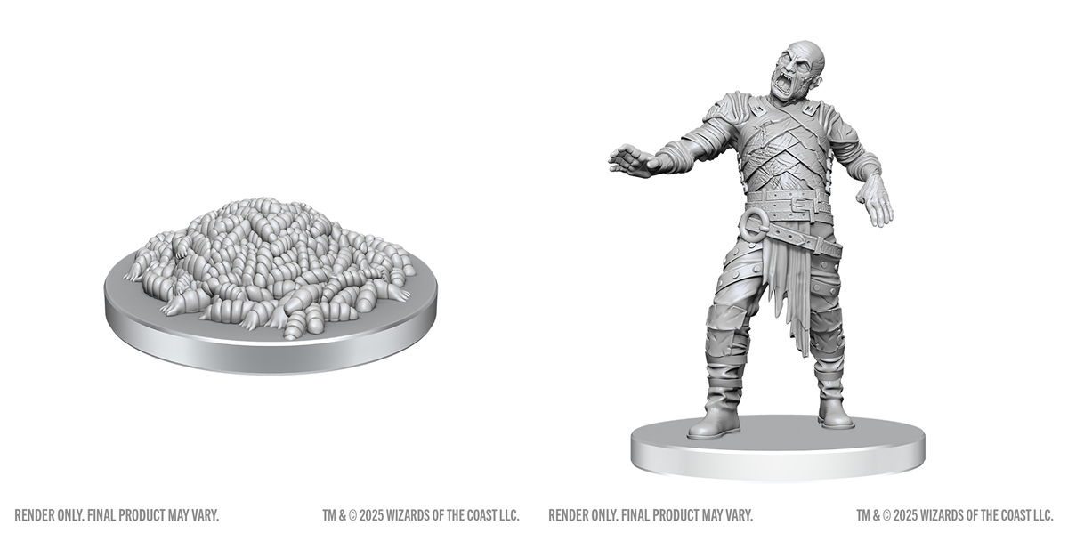 D&D Nolzur's Marvelous Miniatures: SWARM OF ROT GRUBS & ROT GRUB VICTIM Minatures Wizkids Games | Red Claw Gaming
