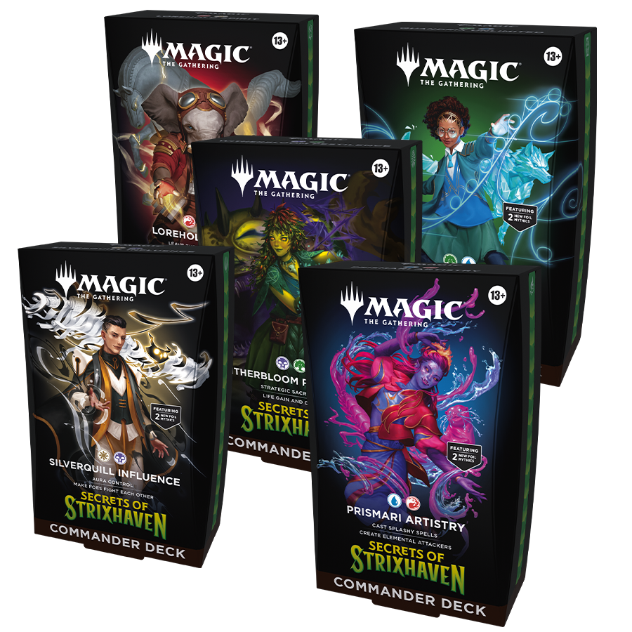 Magic: The Gathering: SECRETS OF STRIXHAVEN COMMANDER SET OF 5 Sealed Magic the Gathering Wizards of the Coast (Sealed) | Red Claw Gaming