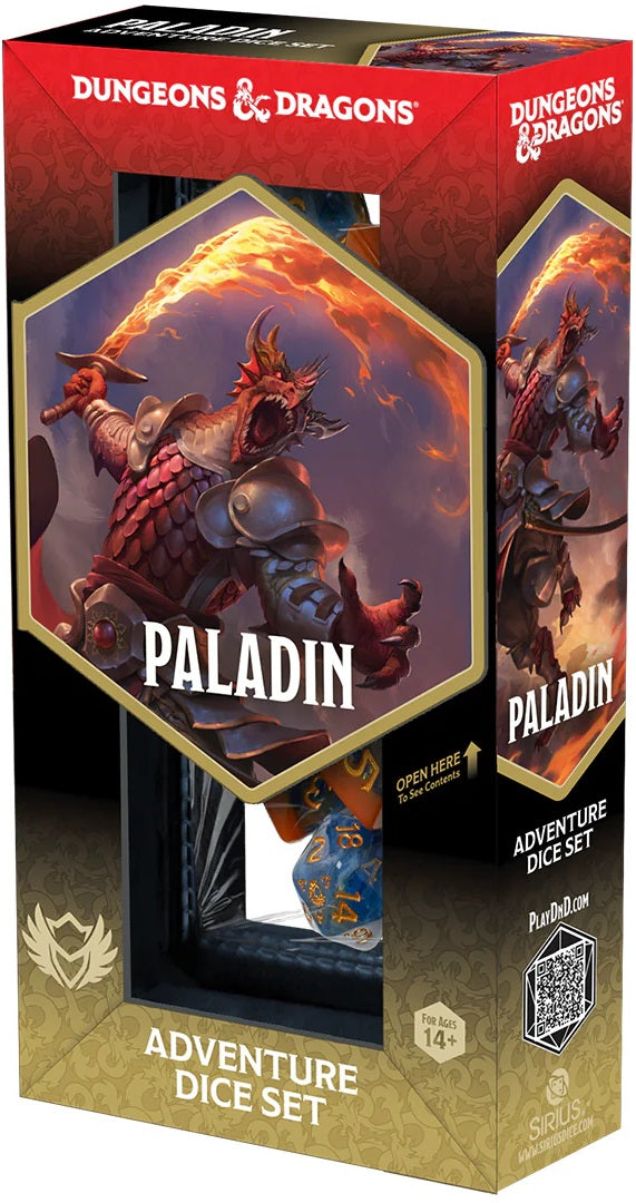 D&D ADVENTURE DICE PALADIN: ORANGE/BLUE Dice Cup Sirius Dice | Red Claw Gaming