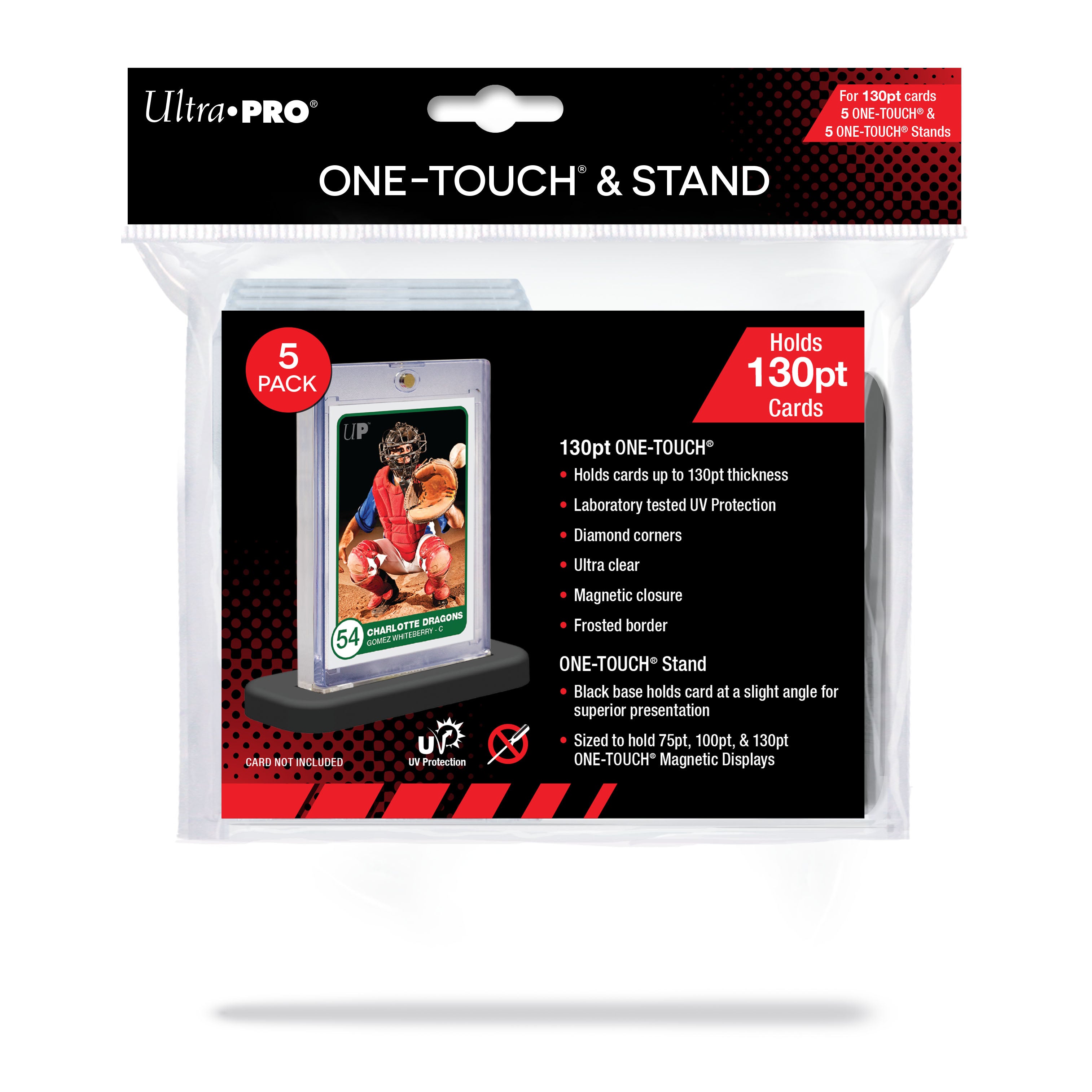 UP 1TOUCH 130PT WITH STANDS Top Loader Ultra Pro | Red Claw Gaming