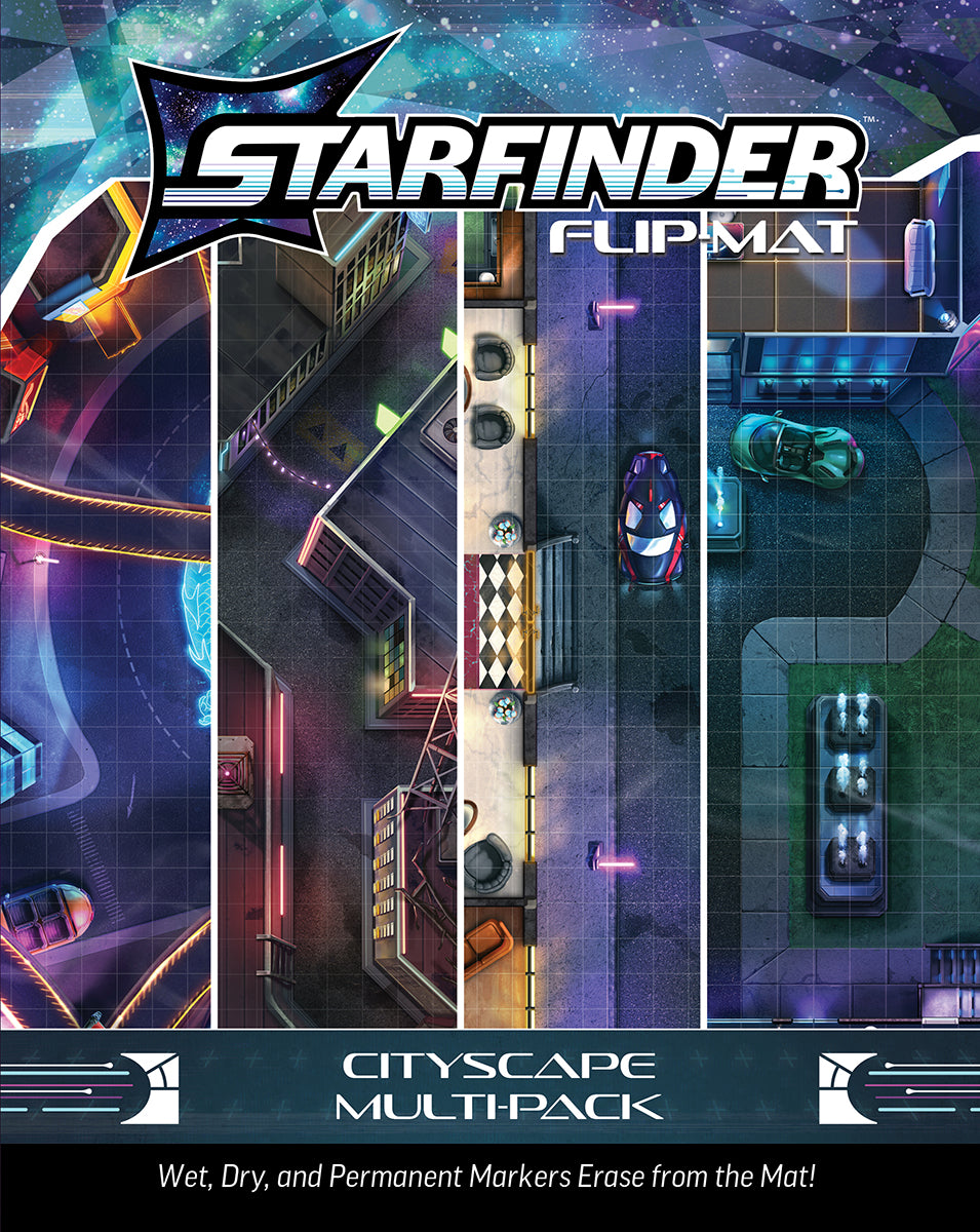 STARFINDER FLIP-MAT CITYSCAPE MULTI-PACK Starfinder Paizo | Red Claw Gaming