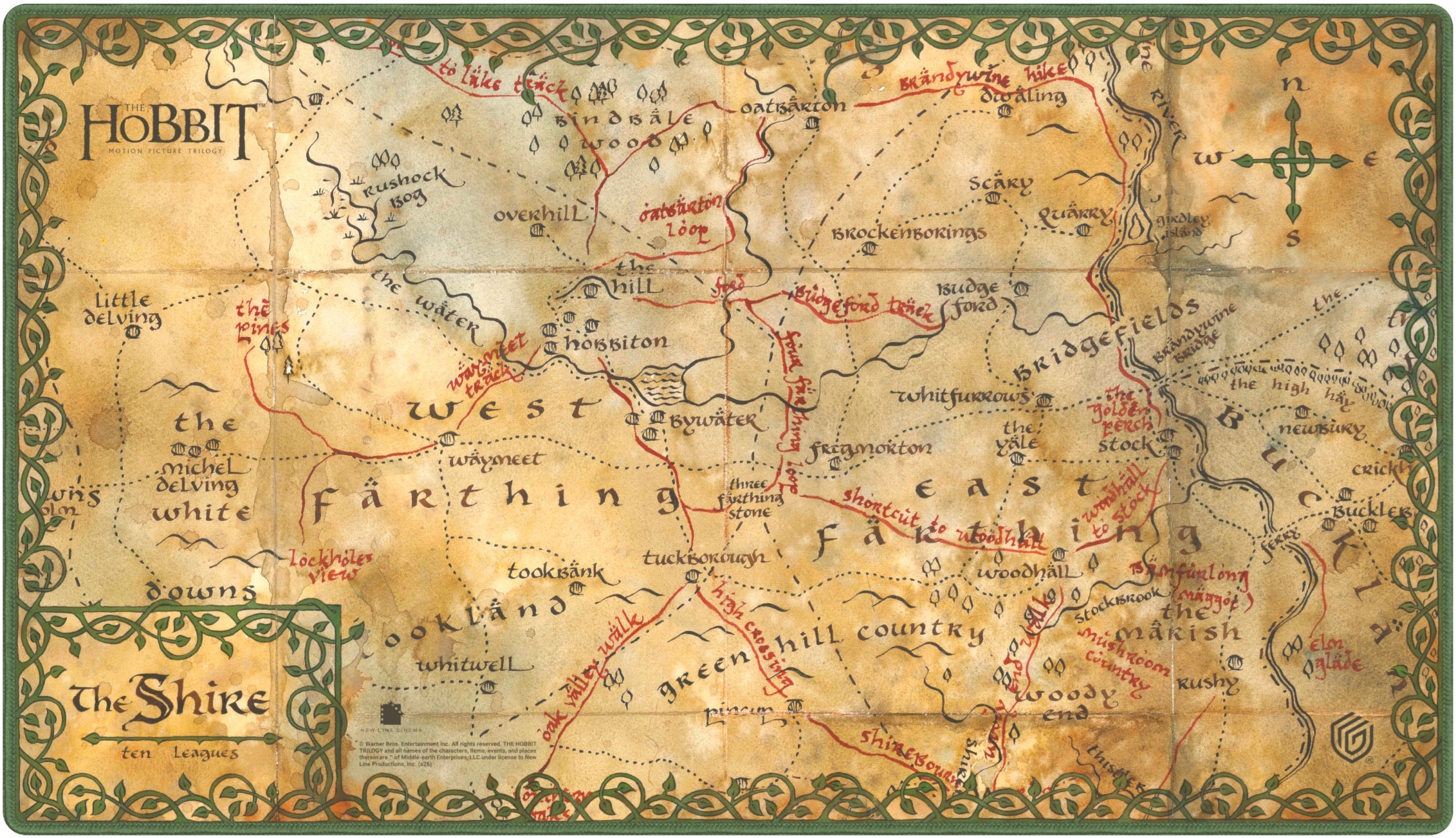 ULTIMATE GUARD PLAYMAT THE HOBBIT MAP - THE SHIRE | Red Claw Gaming