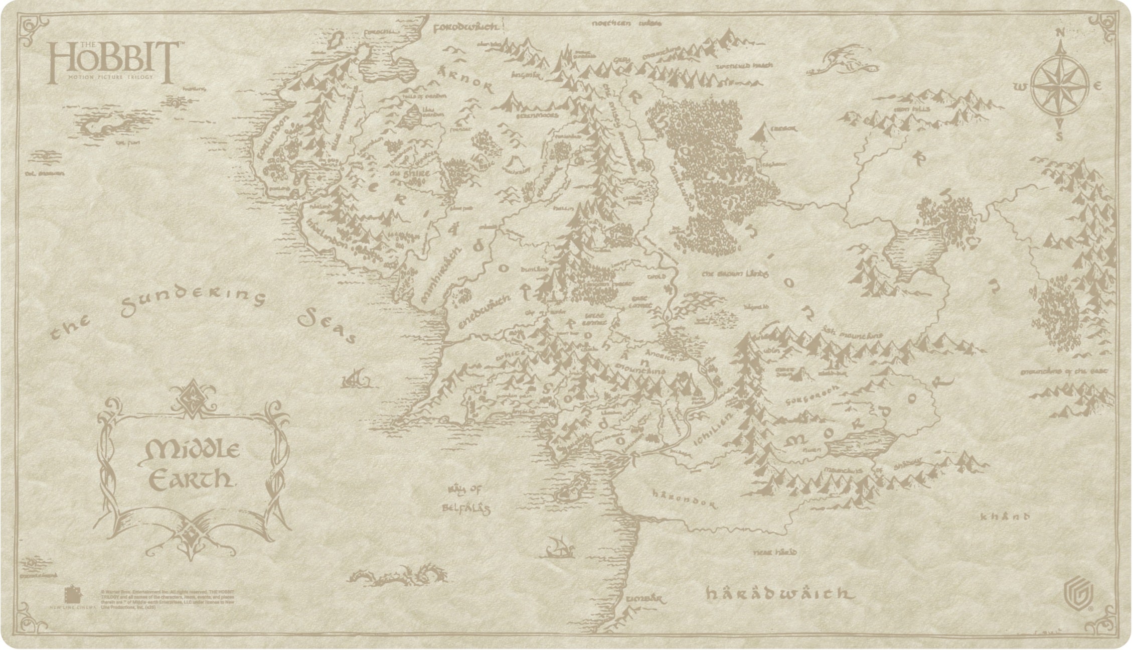 ULTIMATE GUARD PLAYMAT SOPHOSKIN THE HOBBIT MAP - MIDDLE-EARTH | Red Claw Gaming