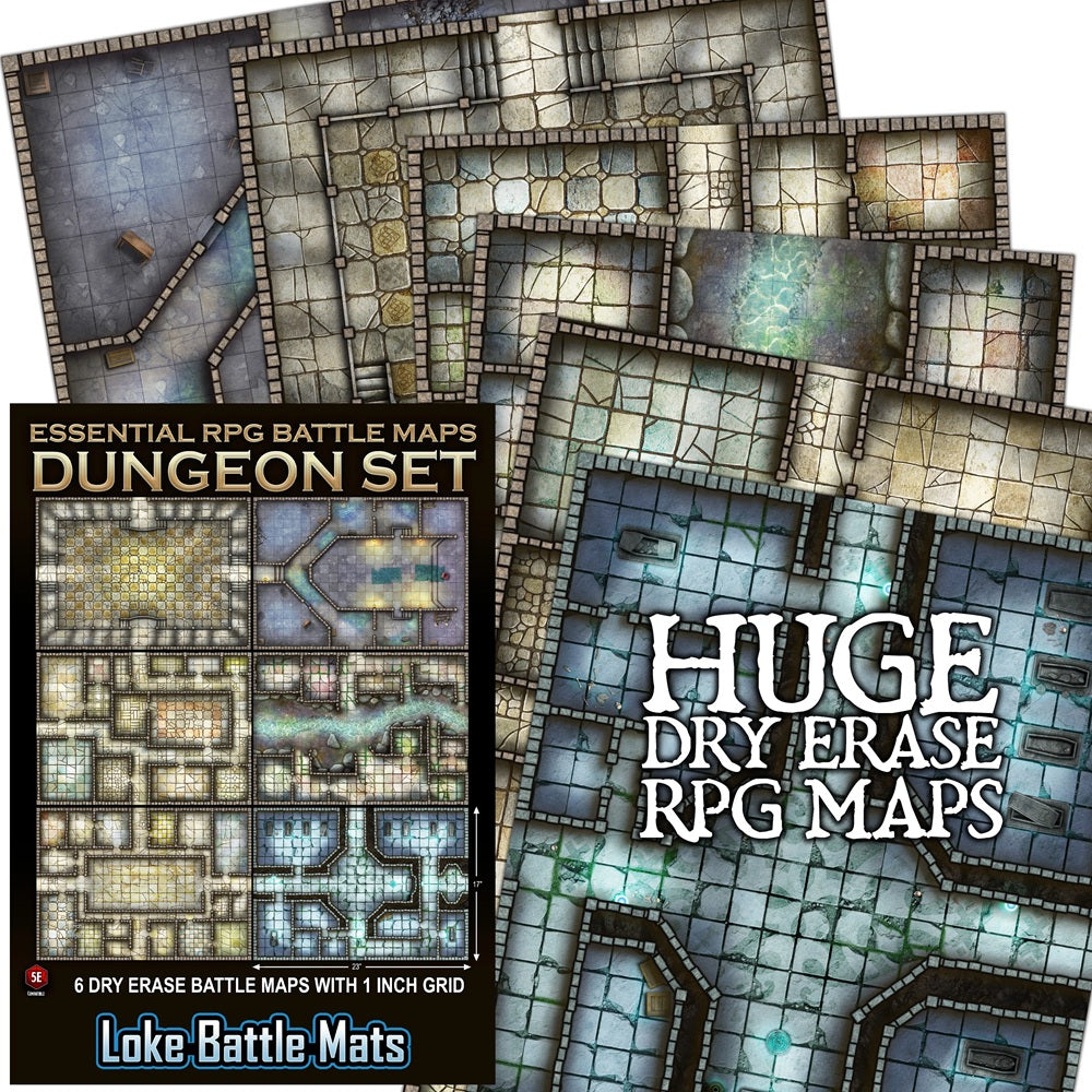 ESSENTIAL RPG BATTLE MAPS DUNGEON SET | Red Claw Gaming