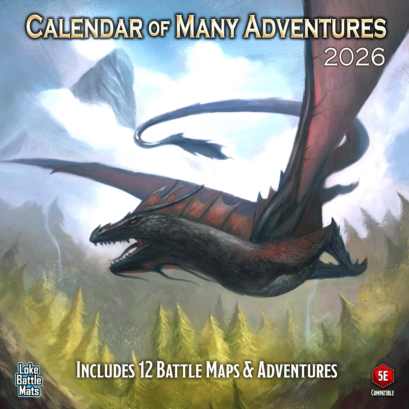 CALENDAR OF MANY ADVENTURES 2026 Role Playing Universal DIstribution | Red Claw Gaming