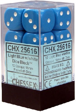 OPAQUE 12D6 LIGHT BLUE/WHITE 16MM | Red Claw Gaming