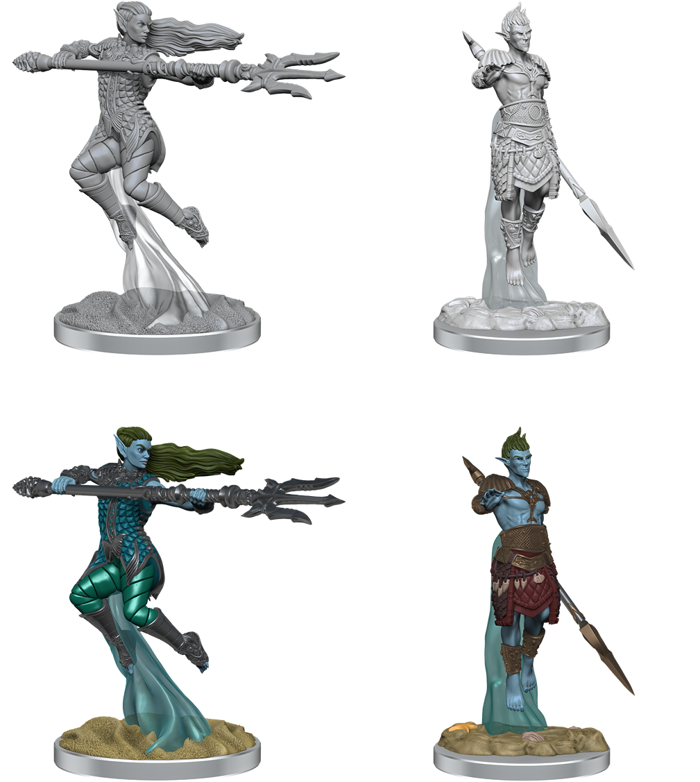 D&D Nolzur's Marvelous Miniatures: SEA ELF FIGHTERS Minatures Wizkids Games    | Red Claw Gaming