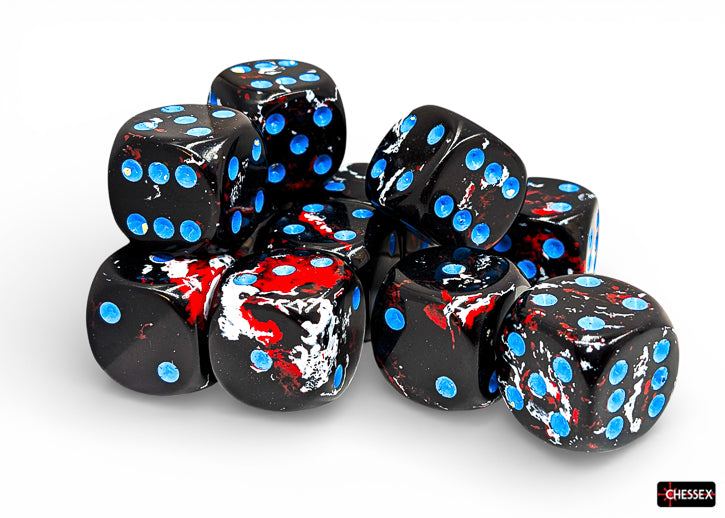 BRUSH 12D6 DARK SIDE/BLUE 16MM Dice Chessex | Red Claw Gaming