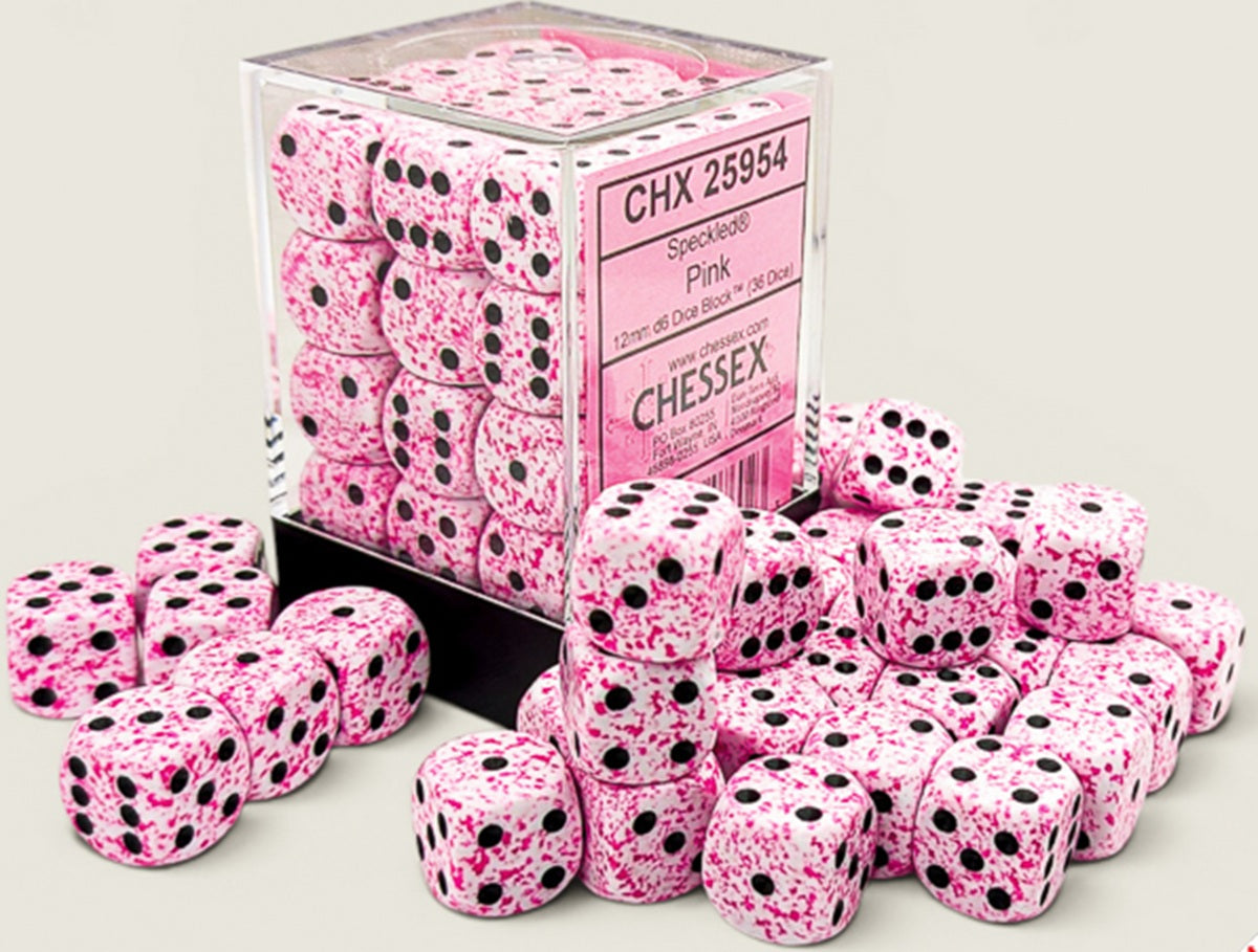 SPECKLED 36D6 PINK 12MM | Red Claw Gaming