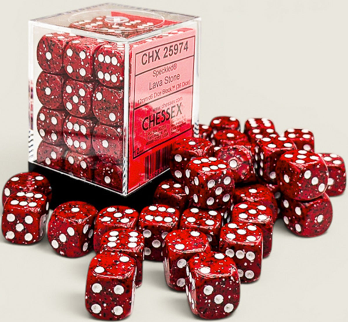 SPECKLED 36D6 LAVA STONE 12MM | Red Claw Gaming