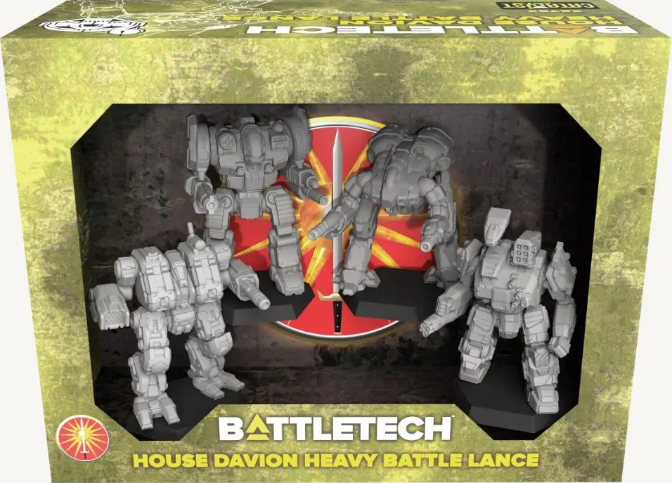BATTLETECH HOUSE DAVION HEAVY BATTLE LANCE FORCEPACK Battletech Catalyst | Red Claw Gaming