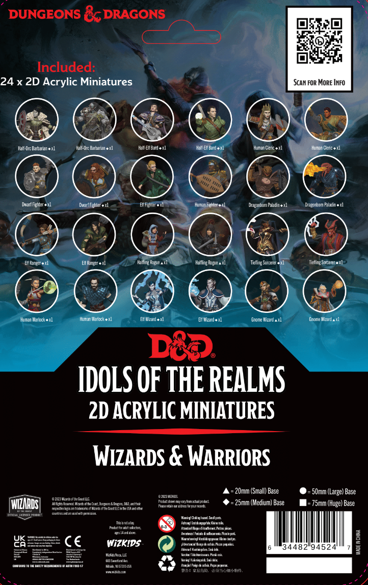 D&D IDOLS 2D MINIS WIZARDS AND WARRIORS 2D Miniatures Red Claw Gaming    | Red Claw Gaming
