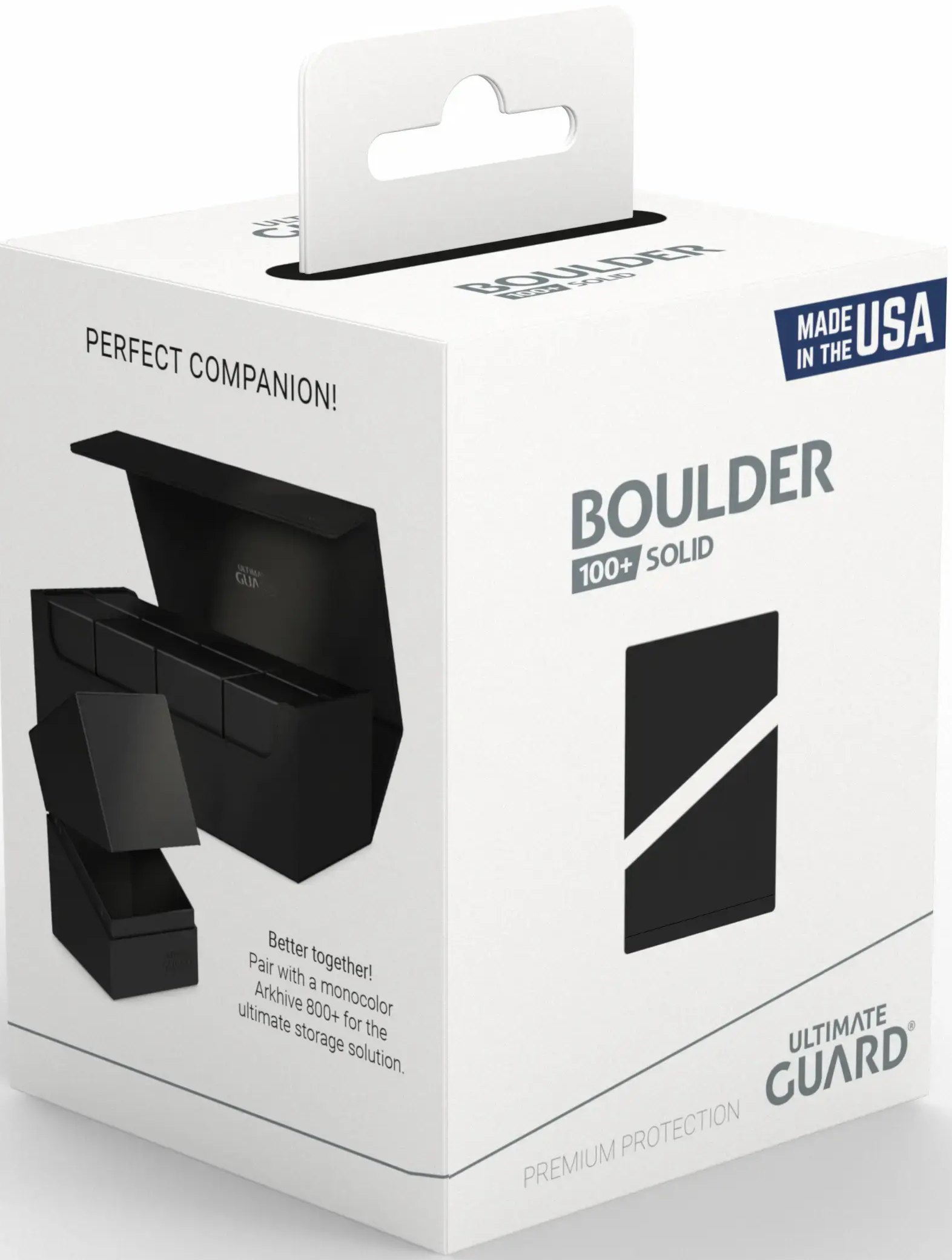 UG Boulder Deck Box 100+ Solid Black Deck Box Ultimate Guard    | Red Claw Gaming