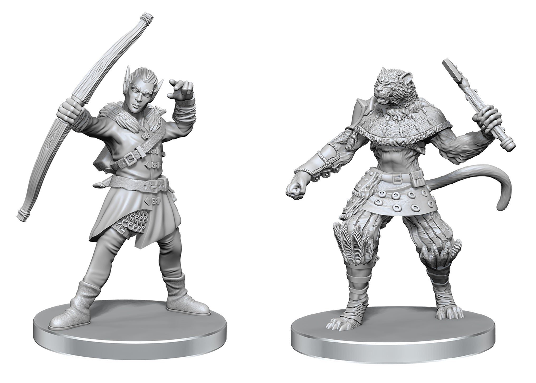 PF UNPAINTED MINIS WV26 ELF HUNTER & CATFOLK BANDIT Minatures Wizkids Games | Red Claw Gaming