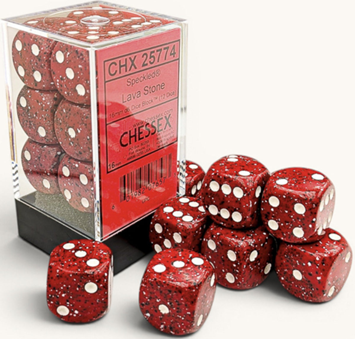 SPECKLED 12D6 LAVA STONE 16MM | Red Claw Gaming