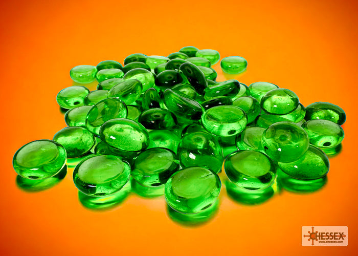 GLASS STONES TRANSLUCENT GREEN QTY 40+ Dice Chessex    | Red Claw Gaming