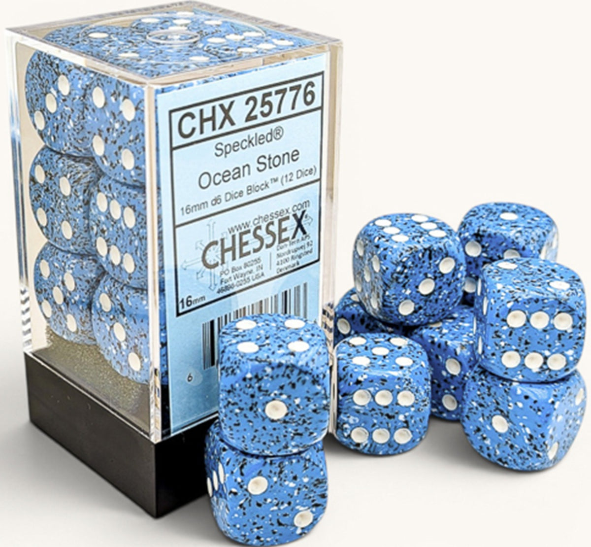 SPECKLED 12D6 OCEAN STONE 16MM | Red Claw Gaming